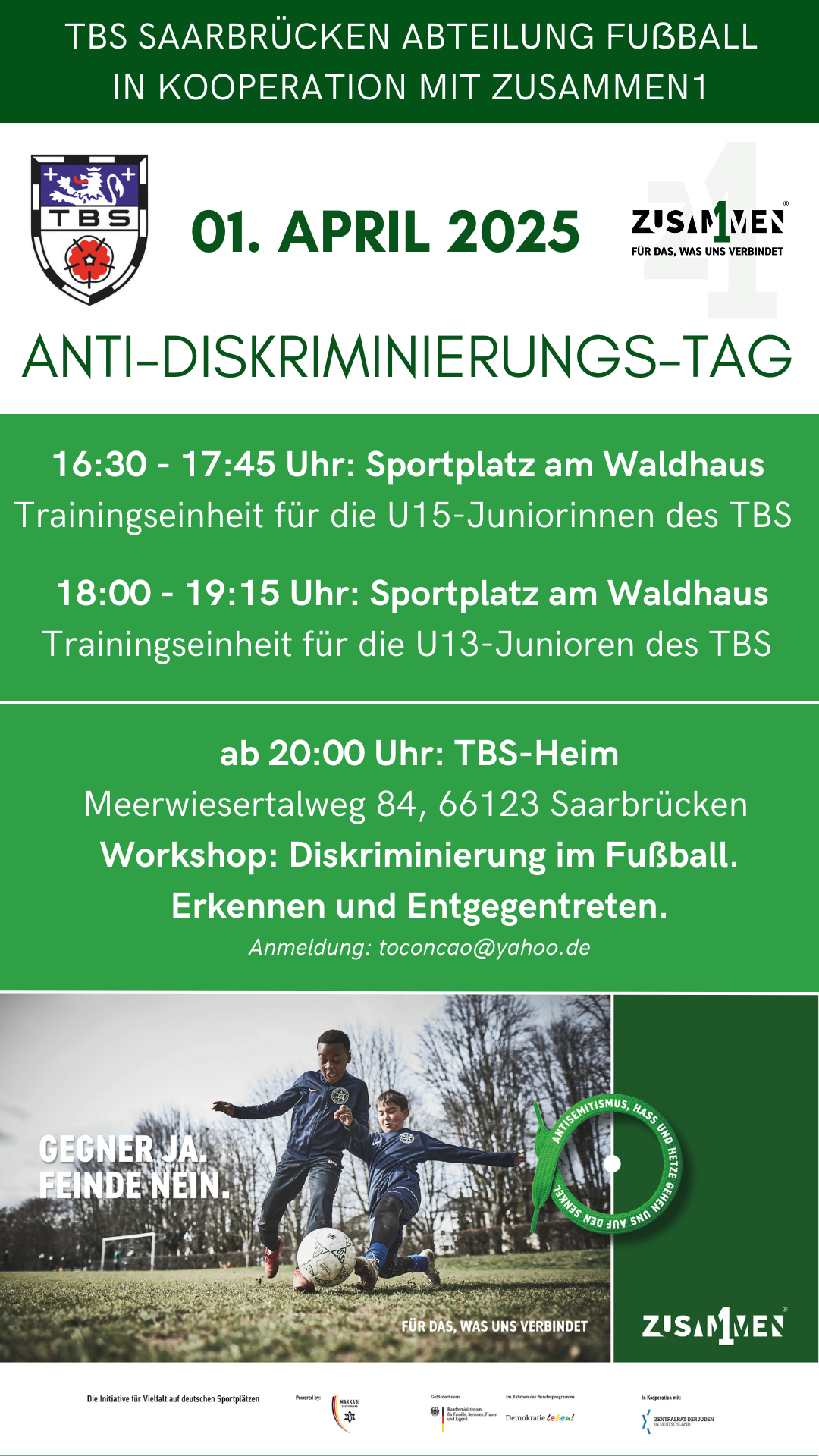 Anti Diskriminierungstag Fußball · 1. April 2025  · TBS Waldhaus